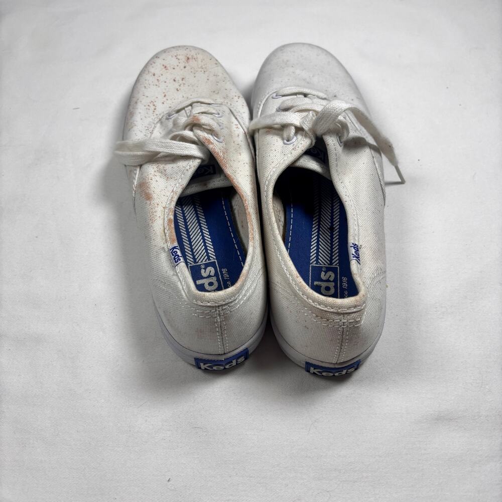Vintage 80s Keds Champion White Canvas Sneakers Blue Label Deadstock Unworn 8.5 - Picture 6 of 11